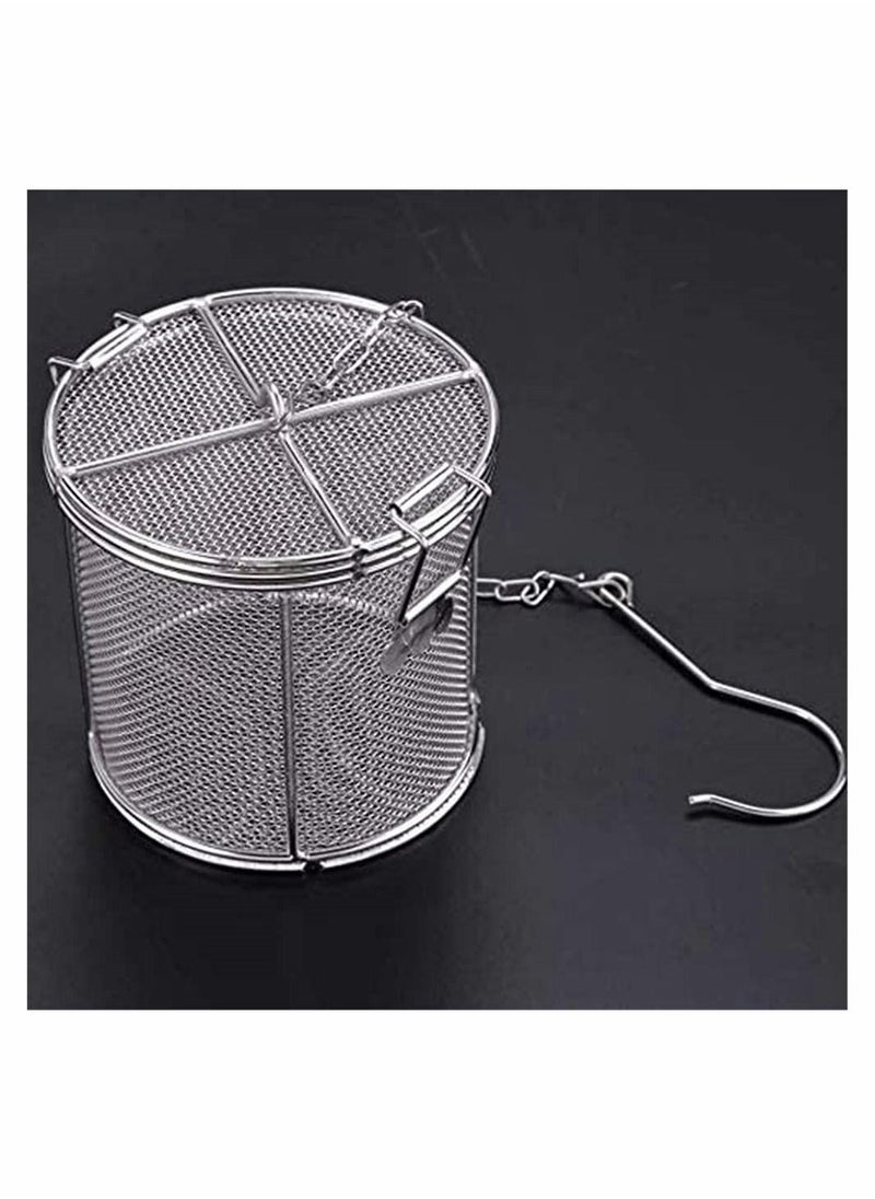 Y&D Tea Ball Strainer Stainless Steel Wire Mesh Design Soup Seasonings Seperation Basket Filter for Home Kitchen Silver Infuser, with Chain Hook Brewing  - Image 2
