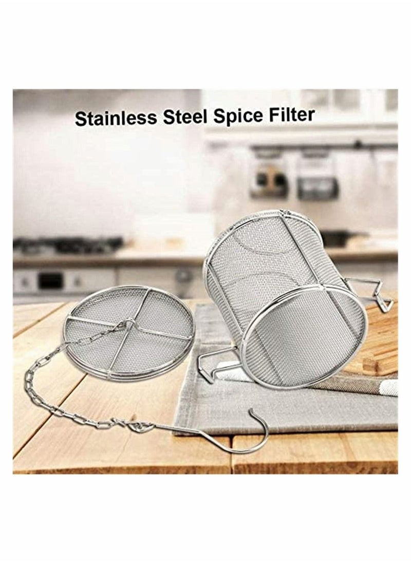 Y&D Tea Ball Strainer Stainless Steel Wire Mesh Design Soup Seasonings Seperation Basket Filter for Home Kitchen Silver Infuser, with Chain Hook Brewing  - Image 4