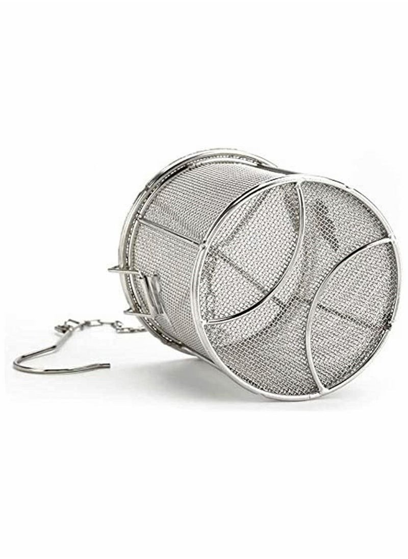 Y&D Tea Ball Strainer Stainless Steel Wire Mesh Design Soup Seasonings Seperation Basket Filter for Home Kitchen Silver Infuser, with Chain Hook Brewing  - Image 1