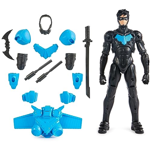 DC Comics, Batman Adventures, Nightwing Action Figure, 15 Armor Accessories, 17 Points of Articulation, 12-inch, Super Hero Kids Toy for Boys & Girls - Image 1