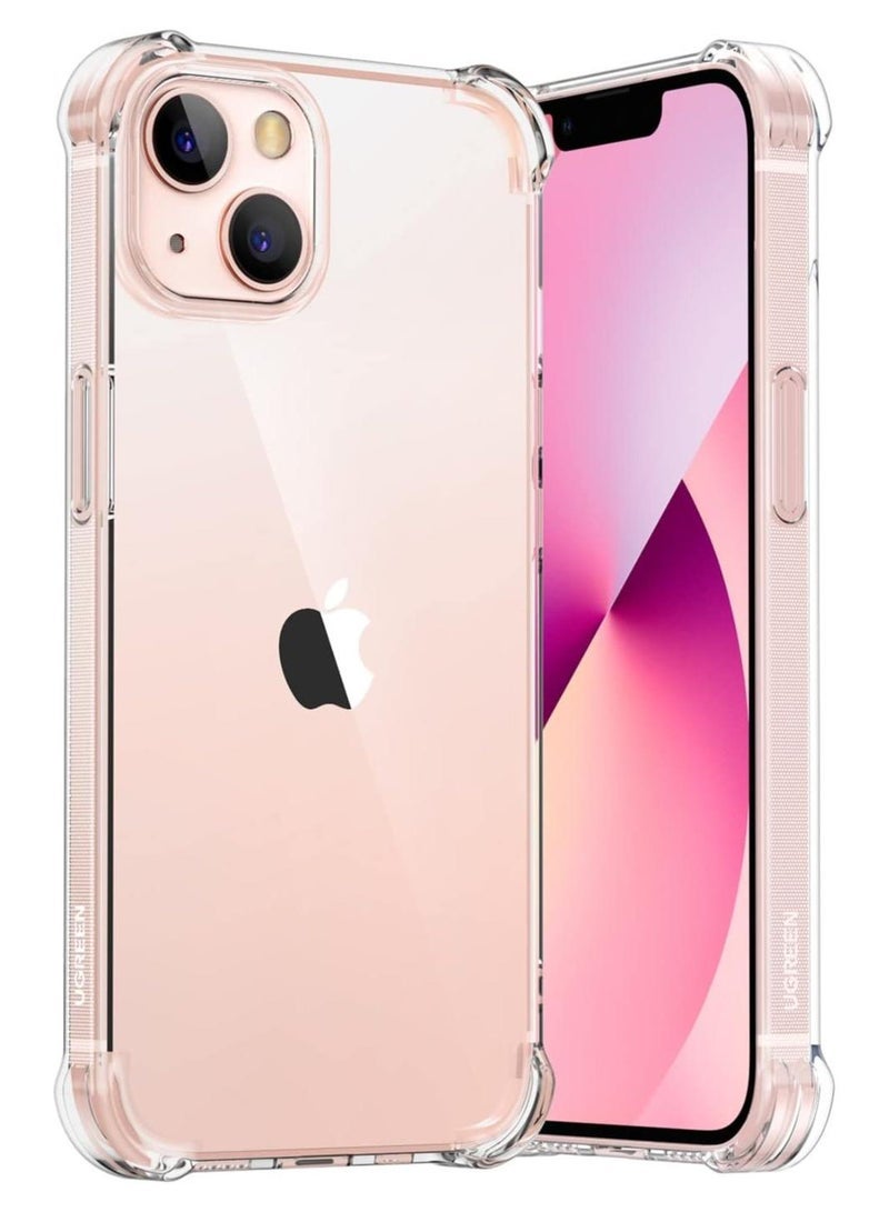أكاليكس جراب شفاف لهاتف iPhone 13 وiPhone 14، غطاء ممتص للصدمات للهاتف، إطار من مادة TPU بلون سادة، ظهر شفاف مضاد للخدش - Image 1