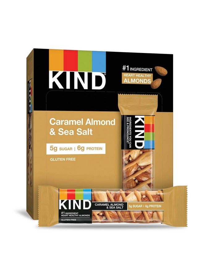 KIND Bars, Caramel Almond & Sea Salt, Healthy Snacks, Gluten Free, Low Sugar, 6g Protein, 12 Count - Image 1