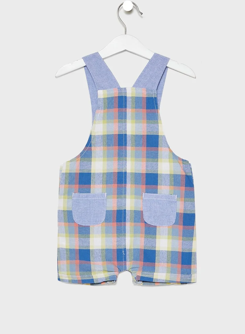 lily and jack Infant Essential T-Shirt + Checked Dungaree Set