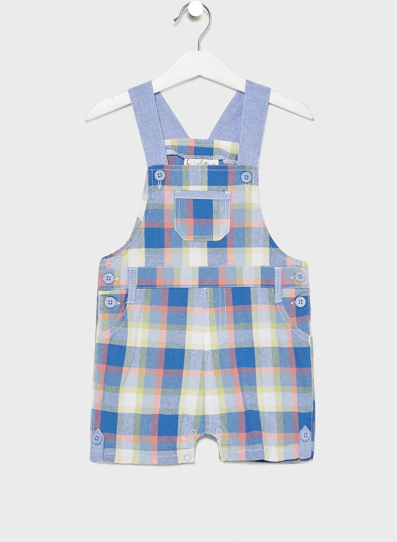 lily and jack Infant Essential T-Shirt + Checked Dungaree Set