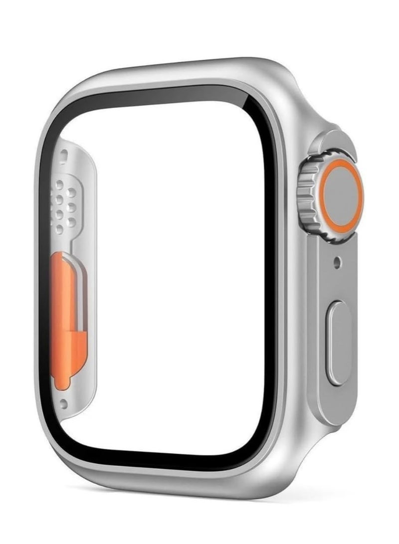 Tensea for Apple Watch Screen Protector Case Series 8 7 45mm【Apple Watch Ultra Style Case】, iWatch Protective Face Cover Look Like Ultra with Tempered Glass Film for Women Men (45 mm, Starlight) - Image 1