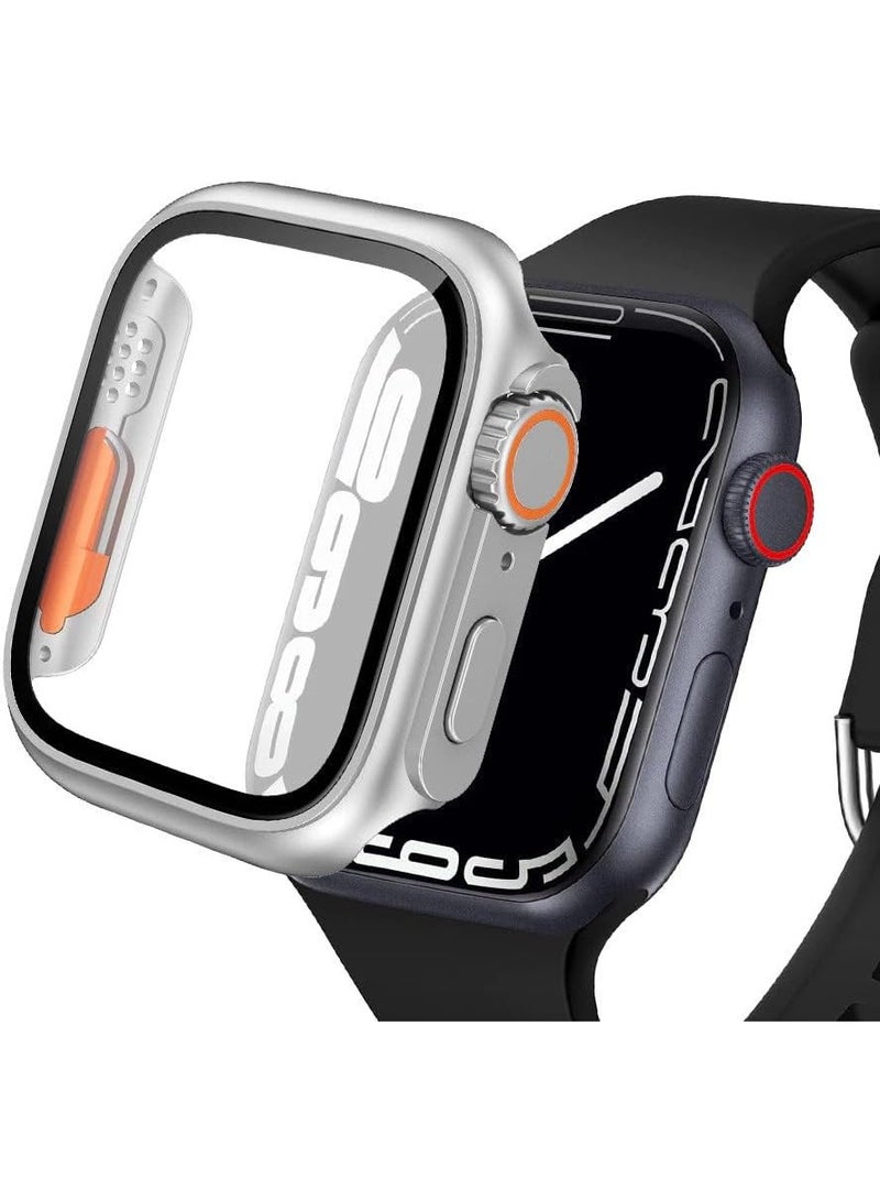 Tensea for Apple Watch Screen Protector Case Series 8 7 45mm【Apple Watch Ultra Style Case】, iWatch Protective Face Cover Look Like Ultra with Tempered Glass Film for Women Men (45 mm, Starlight) - Image 2