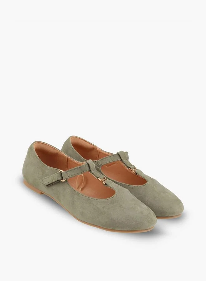 Little Missy Girls Metallic Accent Mary Jane Shoes