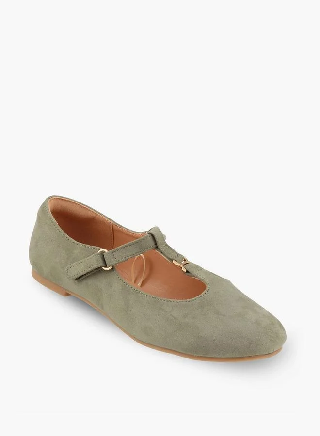 Little Missy Girls Metallic Accent Mary Jane Shoes