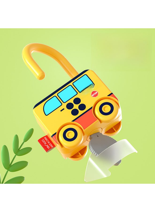 Fun Unlock Toys Mini Matching Lock Head Play Home Equipment Key Unlock Toys Wholesale-Color:Three Color Box Set (school Bus + Bus + Ice Cream Truck)  - Image 5
