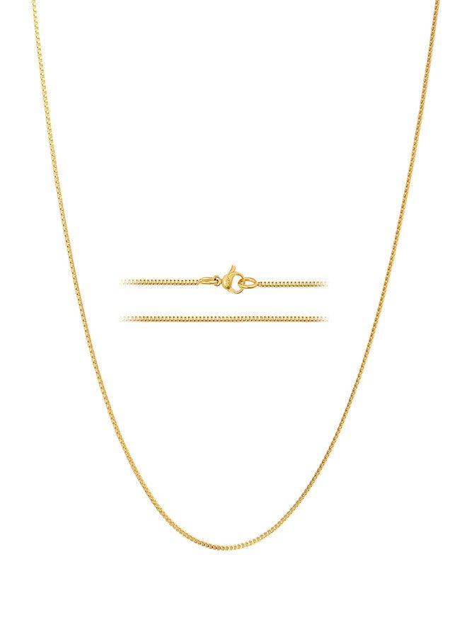 KISPER 24k Gold Over Stainless Steel 1.2mm Thin Box Chain Necklace, 36 inches - Image 1