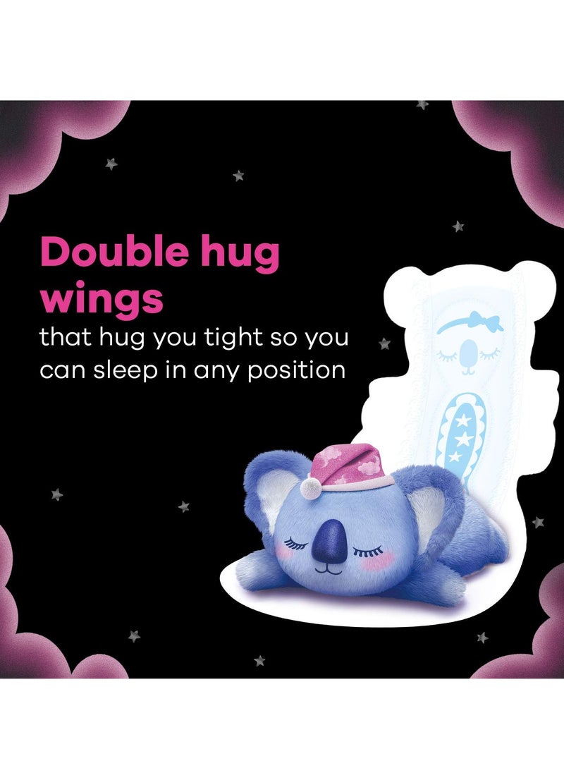 Whisper WHISPER BINDAZZZ NIGHTS KOALA SOFT SANITARY PADS, 8 XXXL+ PADS, UPTO 0% LEAKS, 85% LONGER & WIDER BACK, SUPER SOFT TOPSHEET, DOUBLE HUG WINGS, DISPOSABLE WRAPPER, for women  - Image 5