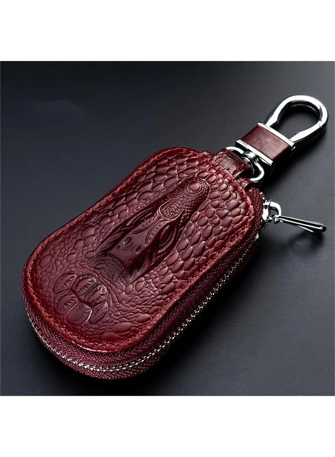 Men S Car Key Bag Zipper Waist Mini Black - Image 4