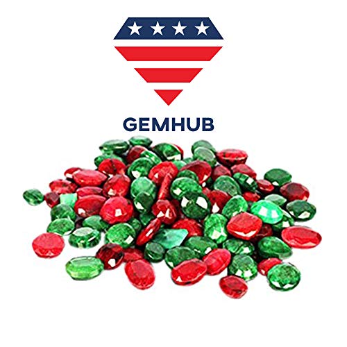 GEMHUB 100 Ct./ 7 PCS Natural Loose Ruby & Emerald Gemstones LOT ~ for Jewelry - Image 4
