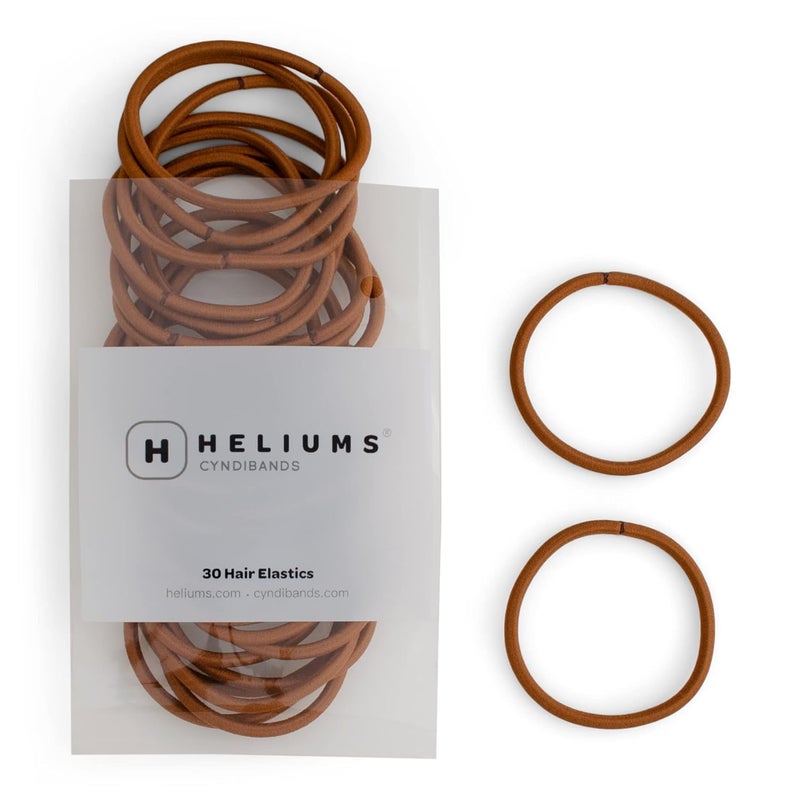 Heliums Large Hair Ties  Ginger  30 Pack 225 Inch Thick Ponytail Holders 4mm Hair Elastics