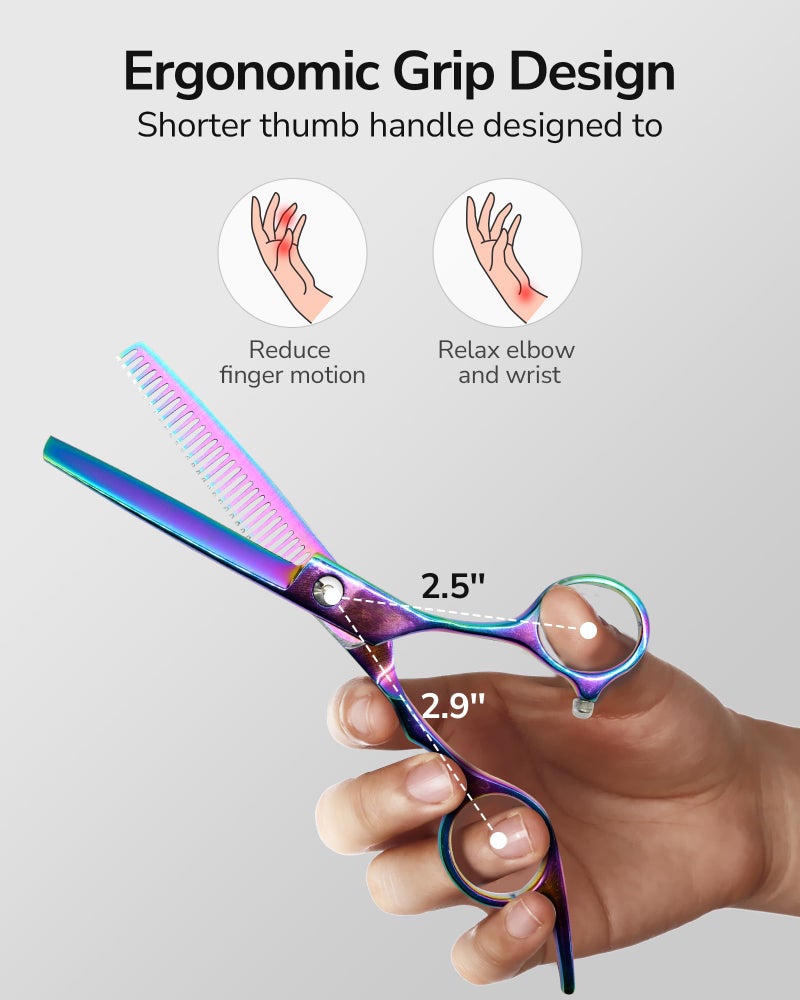 ULG Hair Thinning Scissors Professional Barberâ€™s Texturizing Teeth Shears for Hairdressing, Salon and Home Use Thinning Shears for Hair Cutting, Made of Japanese Stainless Steel, 6.5 inch - Image 4