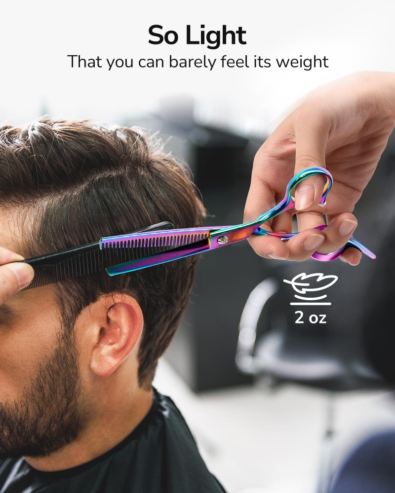 ULG Hair Thinning Scissors Professional Barberâ€™s Texturizing Teeth Shears for Hairdressing, Salon and Home Use Thinning Shears for Hair Cutting, Made of Japanese Stainless Steel, 6.5 inch - Image 5