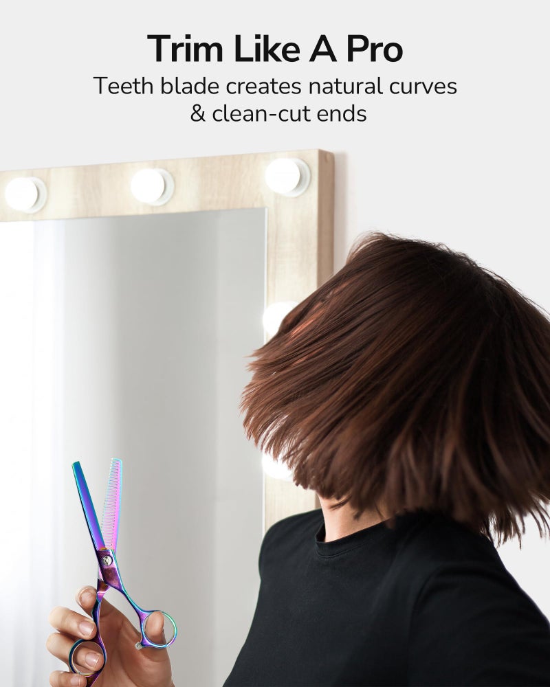 ULG Hair Thinning Scissors Professional Barberâ€™s Texturizing Teeth Shears for Hairdressing, Salon and Home Use Thinning Shears for Hair Cutting, Made of Japanese Stainless Steel, 6.5 inch - Image 2
