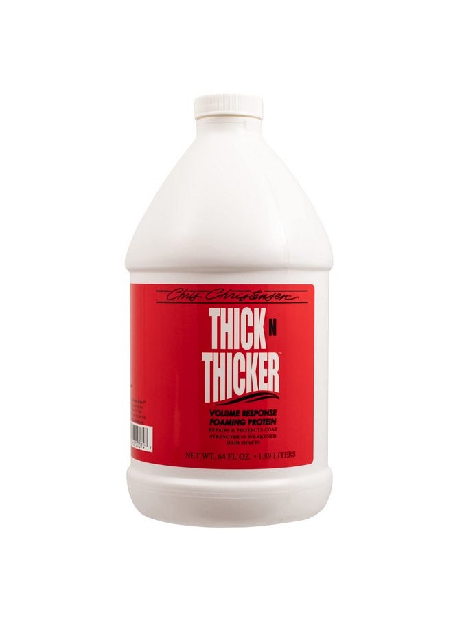 Chris Christensen Chris Christensen Thick N Thicker Response Foaming Protein Dog Conditioner, Groom Like a Professional, Locks in Thickness & Adds 400x the Volume, Pro-Vitamin Formula, All Coat Types, Made in USA, 64oz  - Image 1