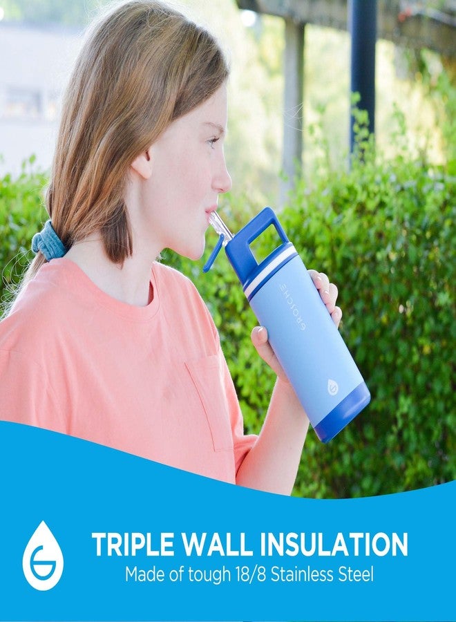 غروش زجاجة ماء معزولة للأطفال من غروش ألباين فليب أند سيب، سعة 16 أونصة - مصنوعة من الفولاذ المقاوم للصدأ، مانعة للتسرب مع ماصة - مثالية للنادي الرياضي والسفر والاستخدام الخارجي - تحافظ على برودة الماء لمدة تصل إلى 60 ساعة - لون أزرق غوص - Image 4