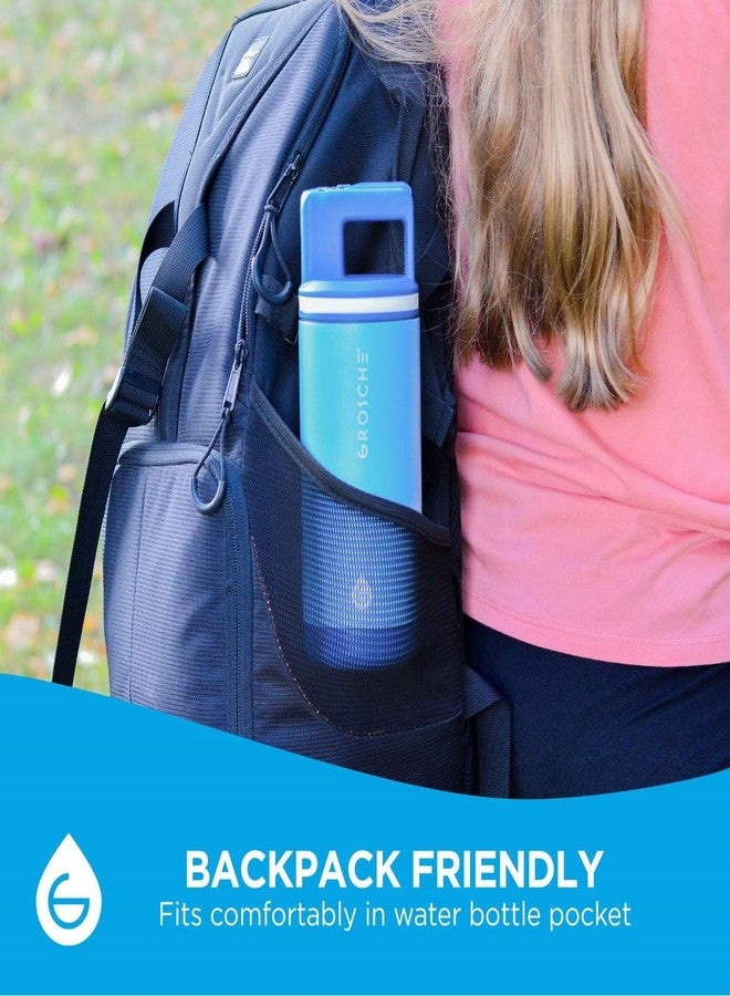 غروش زجاجة ماء معزولة للأطفال من غروش ألباين فليب أند سيب، سعة 16 أونصة - مصنوعة من الفولاذ المقاوم للصدأ، مانعة للتسرب مع ماصة - مثالية للنادي الرياضي والسفر والاستخدام الخارجي - تحافظ على برودة الماء لمدة تصل إلى 60 ساعة - لون أزرق غوص - Image 3