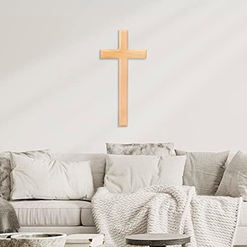 ARCHOBAN Wooden Crosses Wall Decor, 12 Inch Catholic Wall Cross Decorations for Home, Light Brown - Image 5