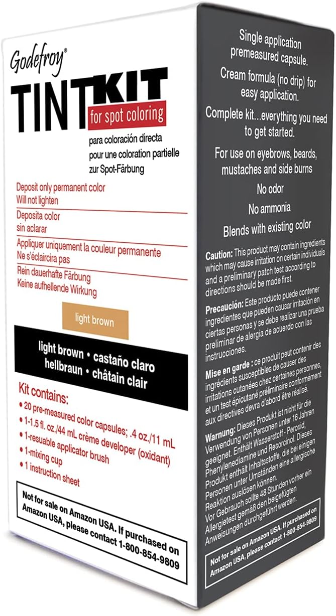 Godefroy Tint Kit Dark Brown Eyebrow and Beard Dye for Professionals