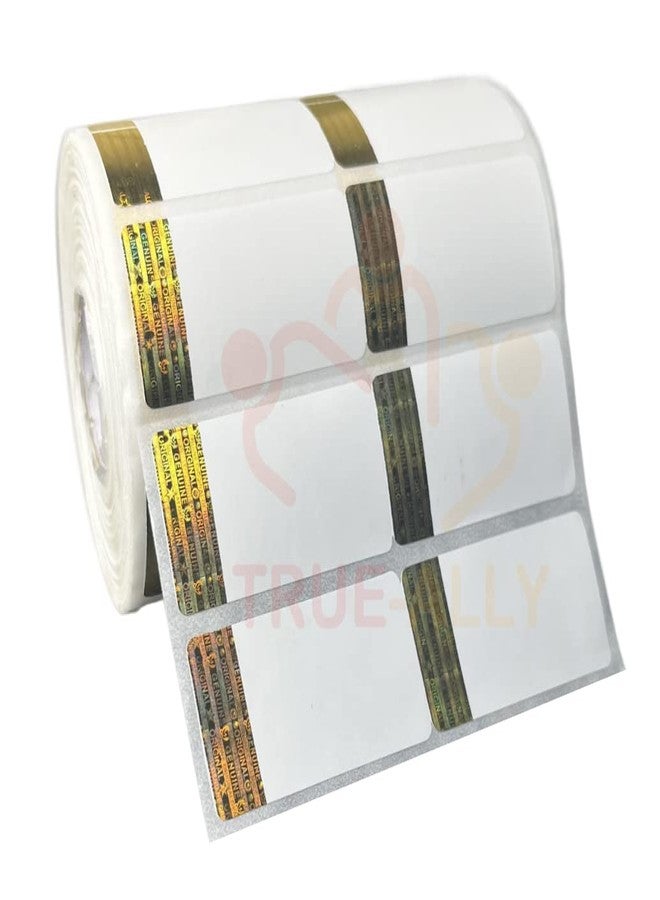True-Ally 50x25 Holographic Chromo Barcode Label - 2 x 1 inch - 50mm x 25mm - 2 Ups - 2000 Labels/Roll - Genuine Original Siver Hologram Barcode Sticker (5 Roll Per Pack (10000 Labels)) - Image 1
