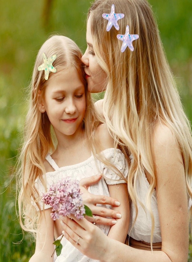 مجموعة مشابك شعر حورية البحر من جودولينج، 10 قطع، مشابك لامعة على شكل نجم البحر، مشابك شعر على شكل صدفة، مشابك شعر مزينة بالترتر، دبابيس شعر على شكل نجم البحر مناسبة للشاطئ للنساء والفتيات، أداة تصفيف شعر لحفلات الزفاف على الشاطئ متعددة الألوان - Image 5
