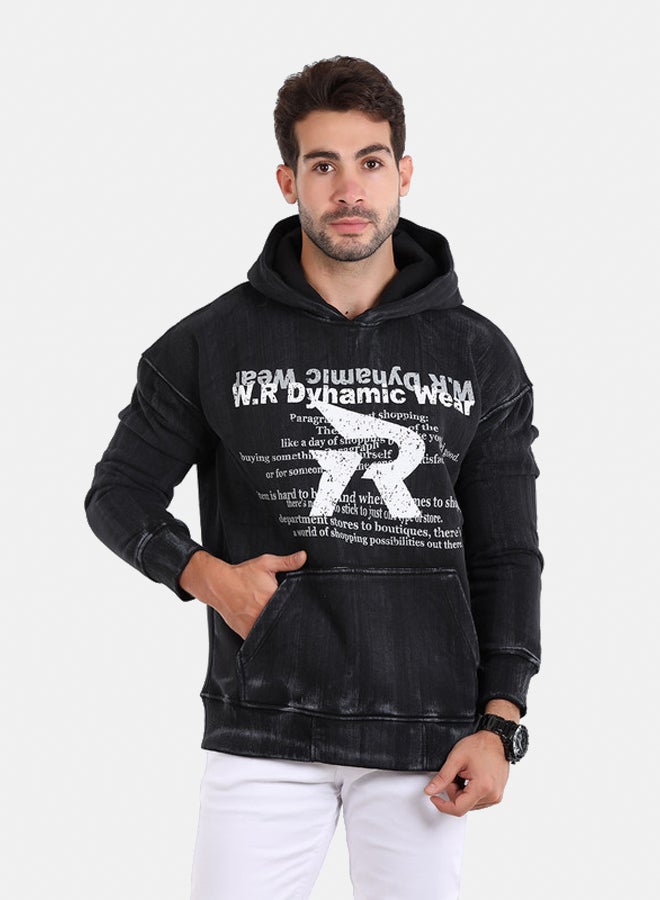 WHITE RABBIT Urban Statement Hoodie Vintage Black - Image 1