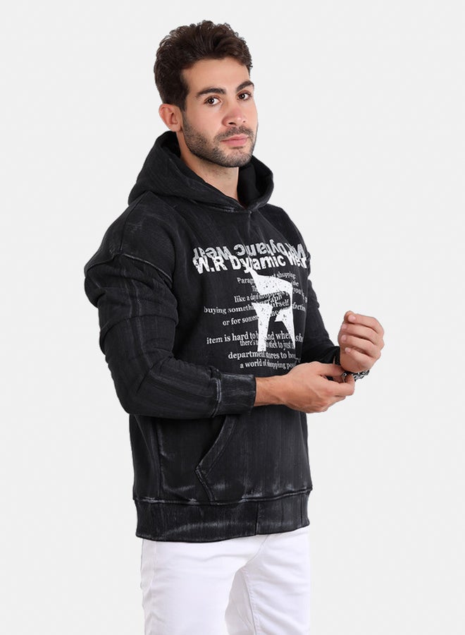 WHITE RABBIT Urban Statement Hoodie Vintage Black - Image 3