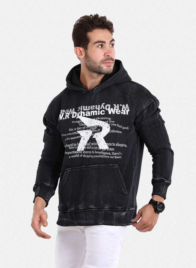 WHITE RABBIT Urban Statement Hoodie Vintage Black - Image 2