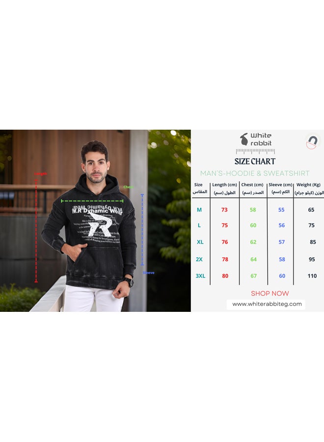 WHITE RABBIT Urban Statement Hoodie Vintage Black - Image 5