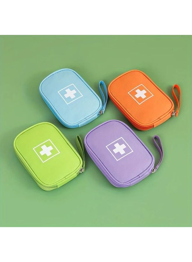 Portable First Aid Pouch Oxford Fabric Medical Storage Bag Purple Color With Wrist Strap - Image 2