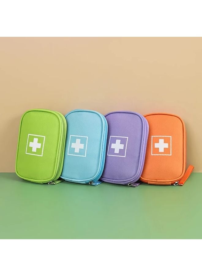 Portable First Aid Pouch Oxford Fabric Medical Storage Bag Purple Color With Wrist Strap - Image 3