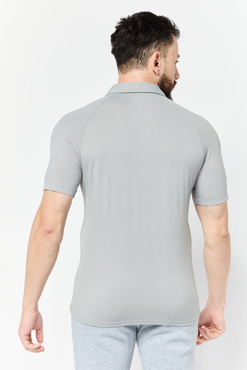 RBX Men Sportswear Fit Short Sleeve Outdoor Polo Shirt, Grey - Image 4