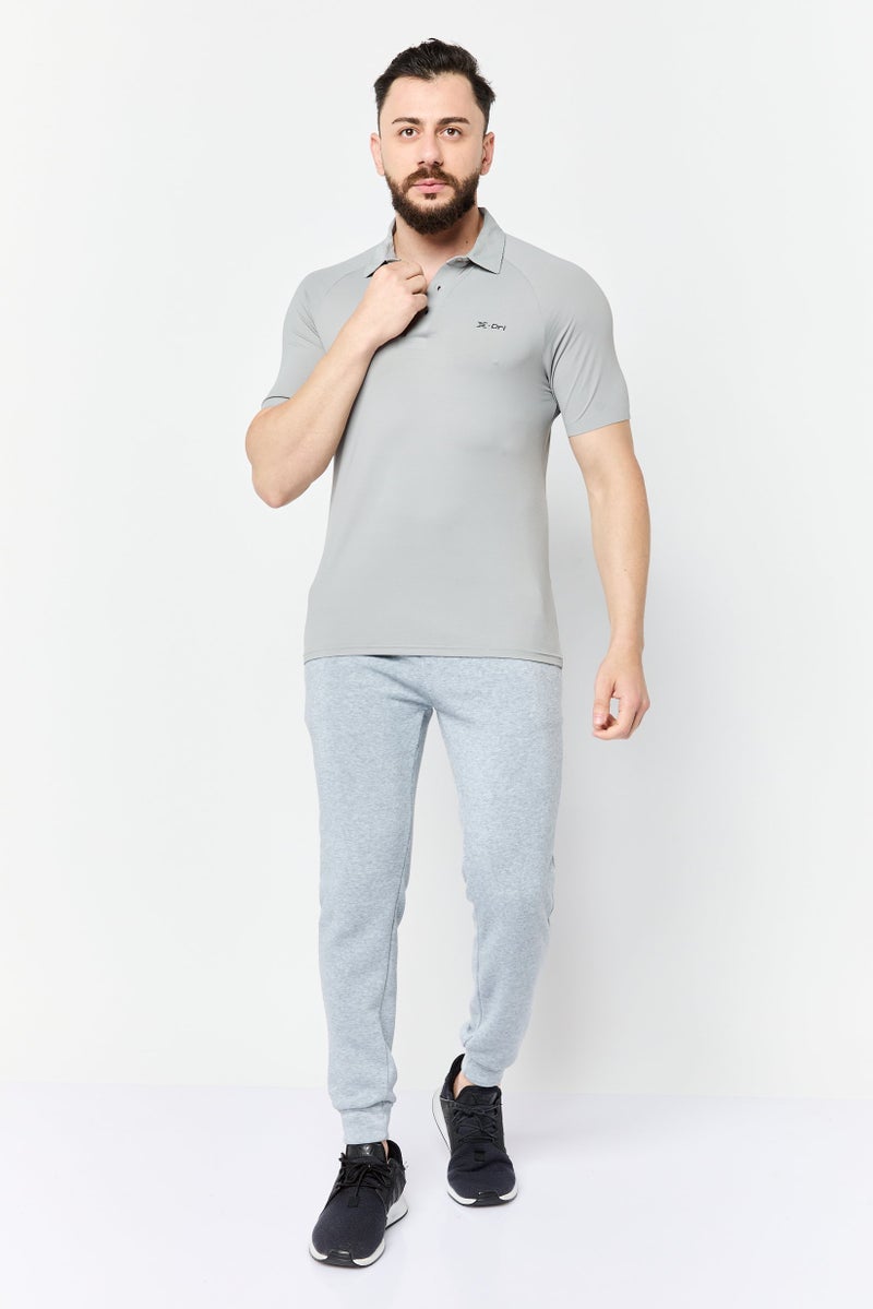 RBX Men Sportswear Fit Short Sleeve Outdoor Polo Shirt, Grey - Image 2