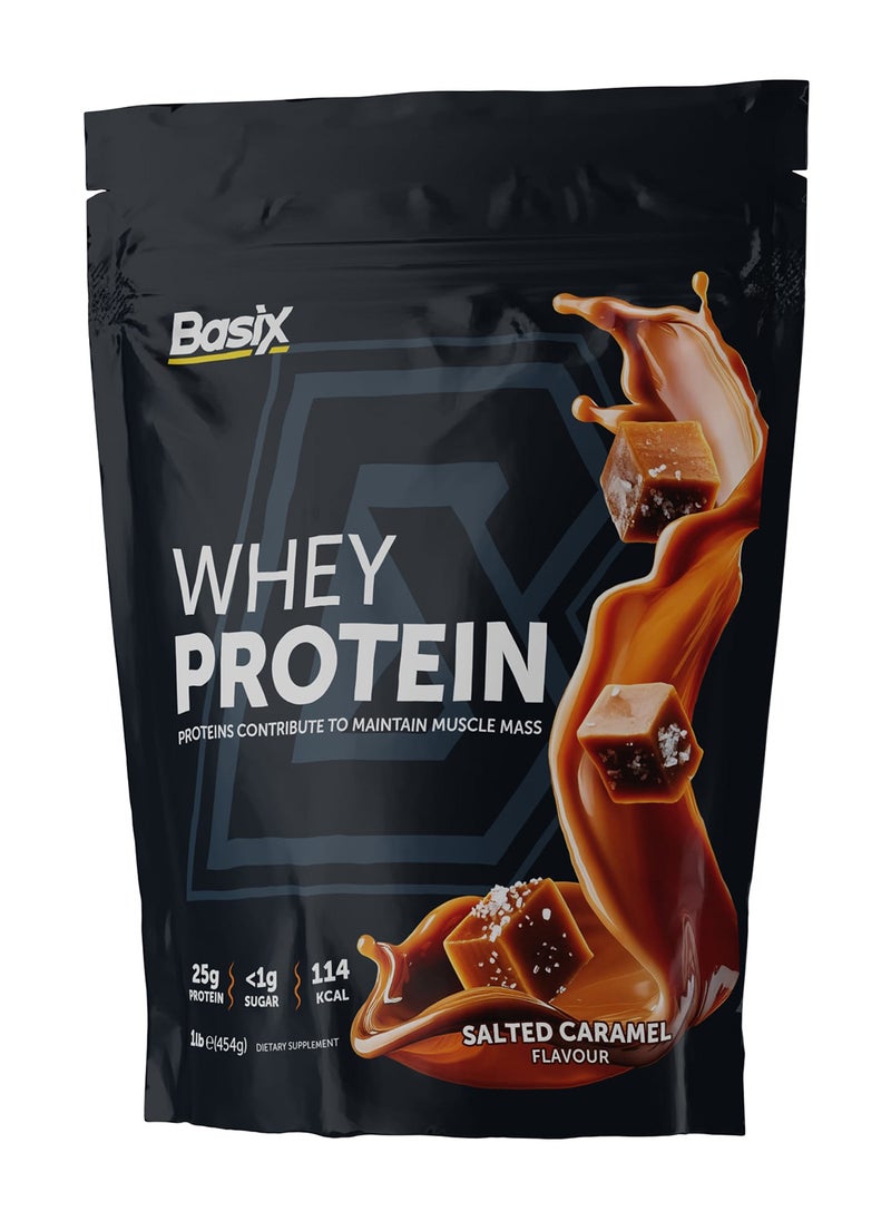 Basix Muscle Whey Protein - Salted Caramel - 1Lb  - Image 1
