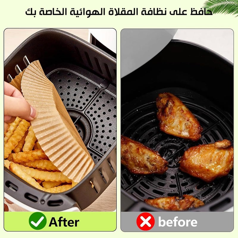Air Fryer Liners 100PCS with 220ml Oil Spray Bottle - Non-Stick, Disposable, Oil-Proof, Water-Proof Paper for Air Fryer, Baking, Roasting, Microwave, Steamer, Frying Pan - Easy Cleanup (Round) - Image 4