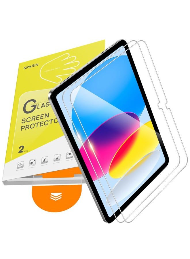 Sparin Pack of 2 Tempered Glass Screen Protector for iPad 10th Generation (2022) Screen Protector, Car Installation, Screen Protector for iPad 10.9 Inch, Scratch-Resistant, Bubble-Free, HD Clear Film - Image 1