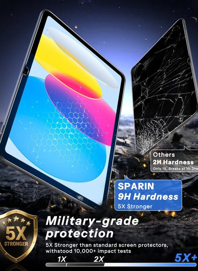 Sparin Pack of 2 Tempered Glass Screen Protector for iPad 10th Generation (2022) Screen Protector, Car Installation, Screen Protector for iPad 10.9 Inch, Scratch-Resistant, Bubble-Free, HD Clear Film - Image 4