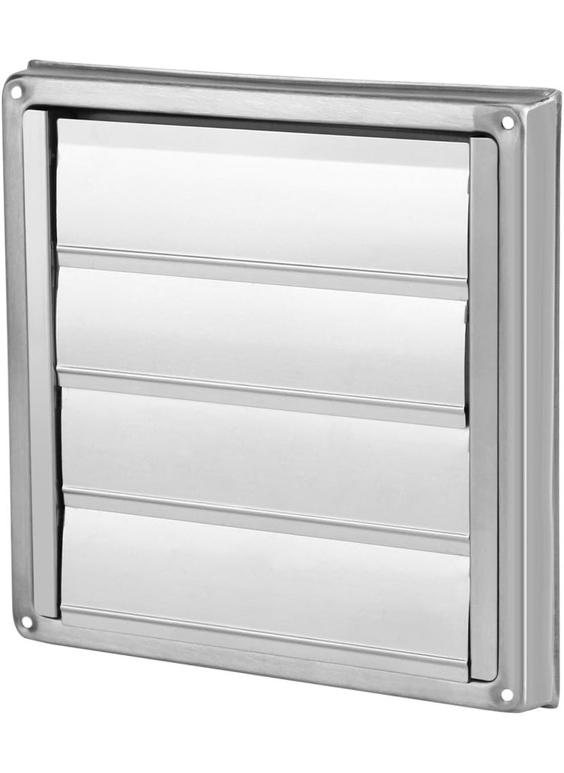 HURRISE Air Vent Louver Grille Cover 4 Upgrade Metal Dryer Vent Cover for House Premium Stainless Steel Dryer Vent Exterior Wall Vent Cover with Louvre for Dryer Vents Range Hood Vent AC Vent House  - Image 2