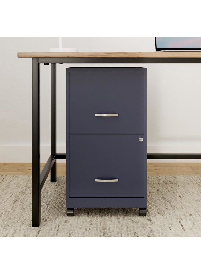 Lorell SOHO Mobile File Cabinet, Navy - Image 2