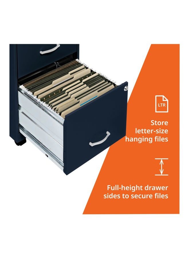 Lorell SOHO Mobile File Cabinet, Navy - Image 4