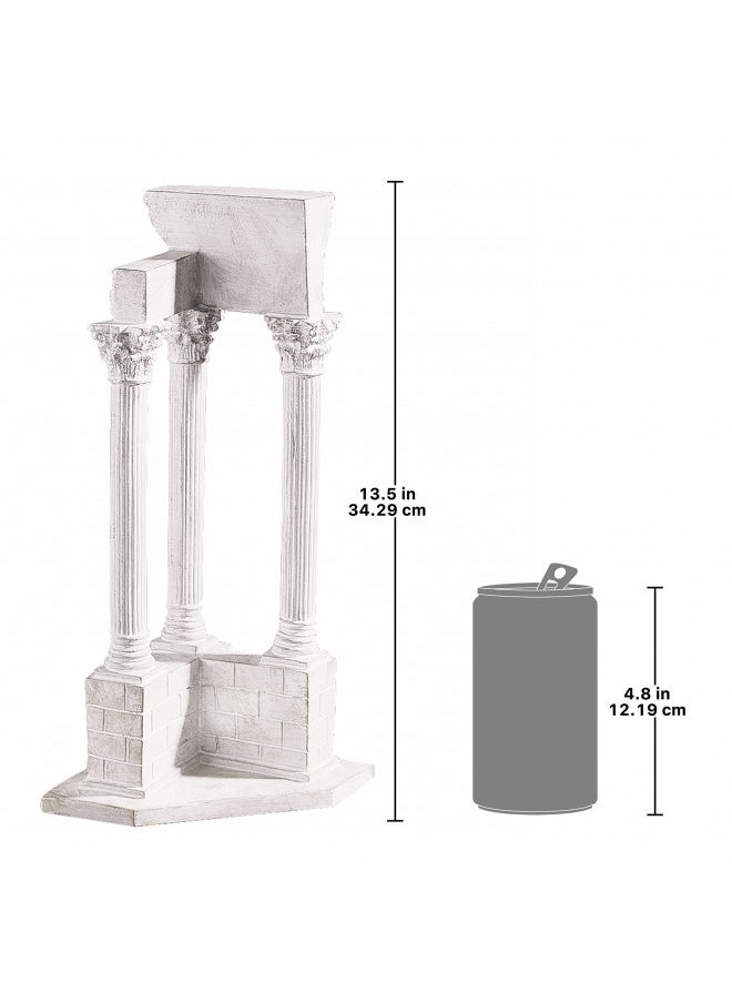 Design Toscano Roman Forum Temple of Vespasian Corner Column Decorative Statue, 12 Inch, Faux Stone Finish