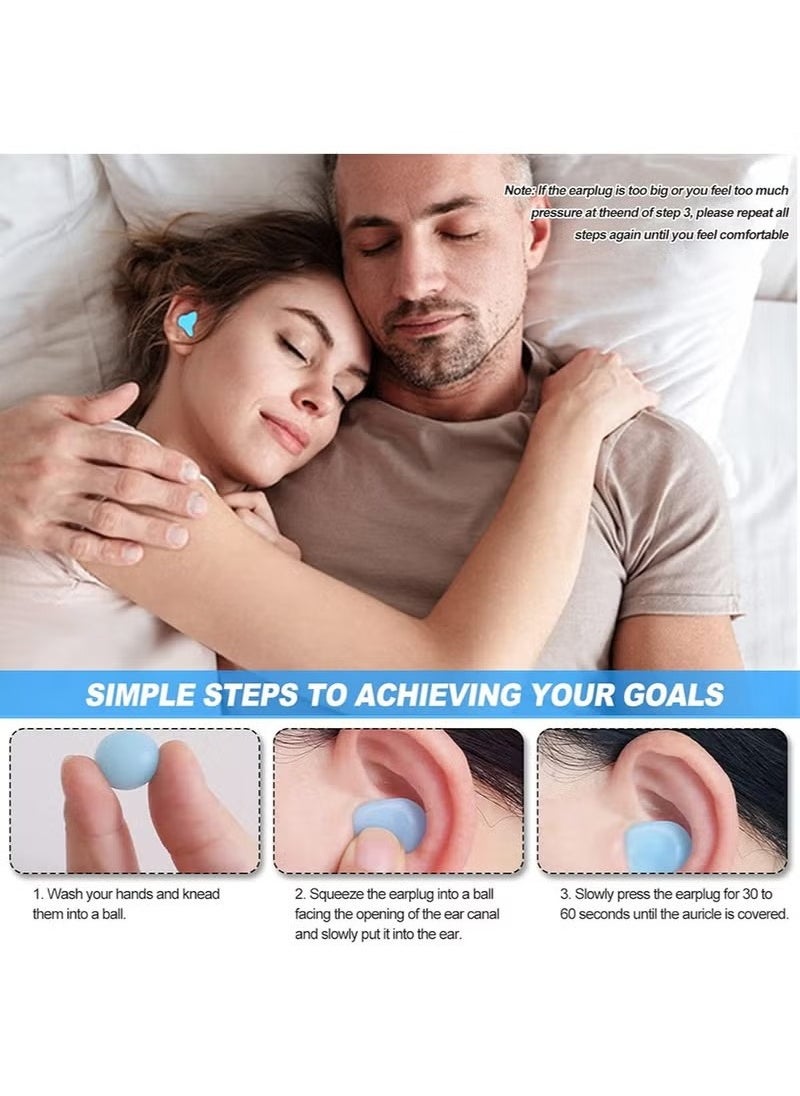 Generic - 12 Pairs Ear Plugs for Sleeping Swimming Moldable Soft Silicone Waterproof Earplug Reusable Travel Noise Cancelling Earplugs White Blue - Image 1
