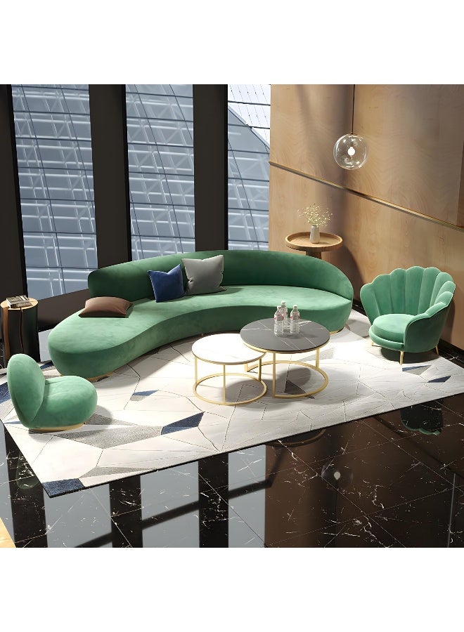 Comfynest Comfynest Contemporary Velvet Curved Sofa Tight Back Sloped Arm Settee  - Image 2