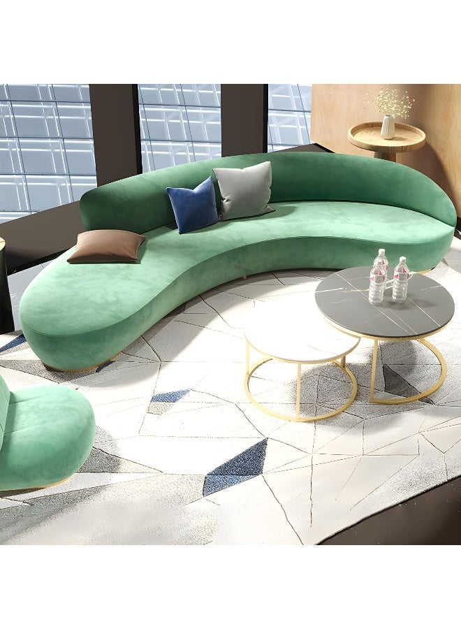 Comfynest Comfynest Contemporary Velvet Curved Sofa Tight Back Sloped Arm Settee  - Image 1