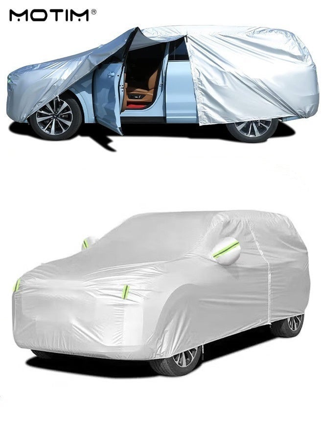 Motim Car Cover for SUV Automobiles (530*200*175CM), Waterproof All Weather Protection, Multi-Layers Thickened Full Cover with Zipper Door, Sun UV Protection Car Cover for Van SUV Jeep YXL - Image 1