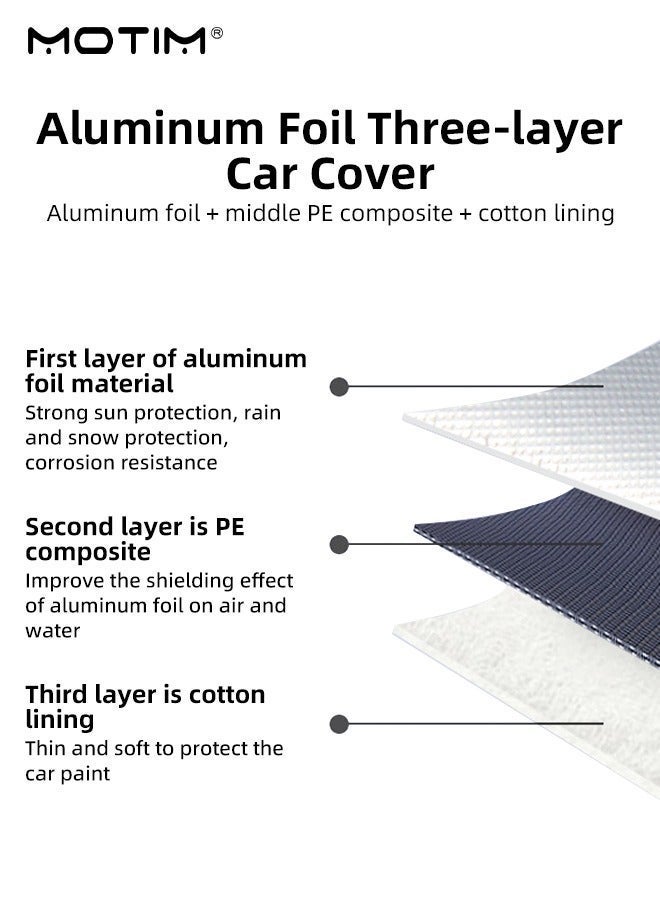 Motim Car Cover for SUV Automobiles (530*200*175CM), Waterproof All Weather Protection, Multi-Layers Thickened Full Cover with Zipper Door, Sun UV Protection Car Cover for Van SUV Jeep YXL - Image 4