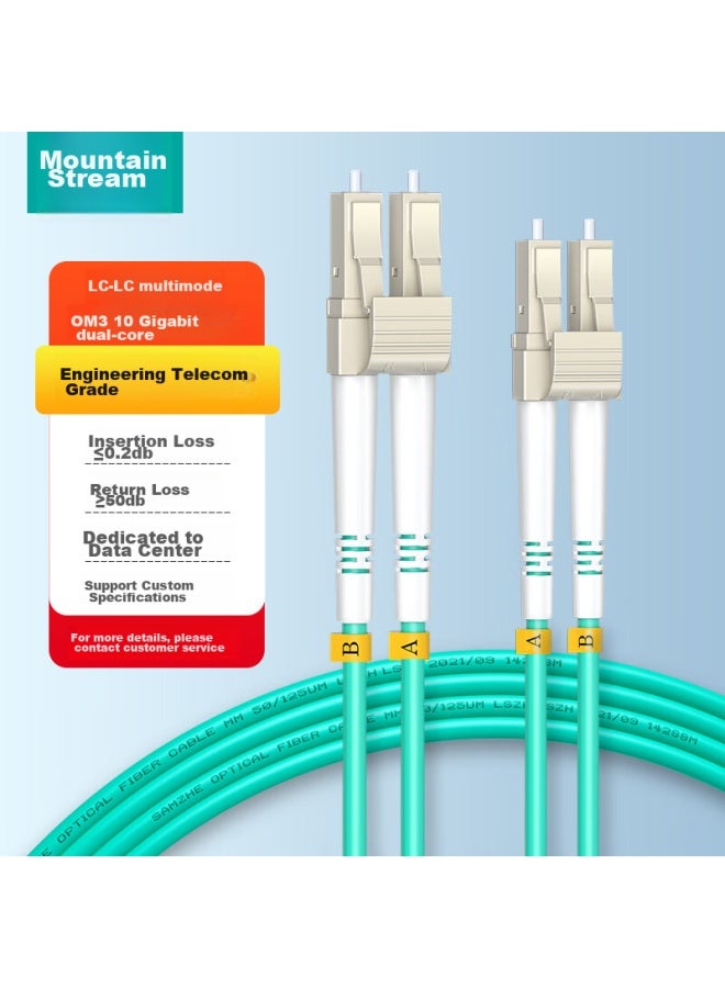 Samzhe Fiber Optic Patch Cable, Engineering Telecom-grade 10 Gigabit Lc-lc Multi-mode Dual-core 3-300, Low Zero Halogen Indoor Fiber Optic Cable, Transceiver Pigtail, 3 Meters G3-lclc03 - Image 1